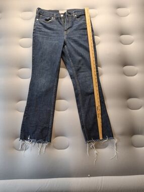 Everlane Dark Blue Wide-Leg Raw Hem Jeans